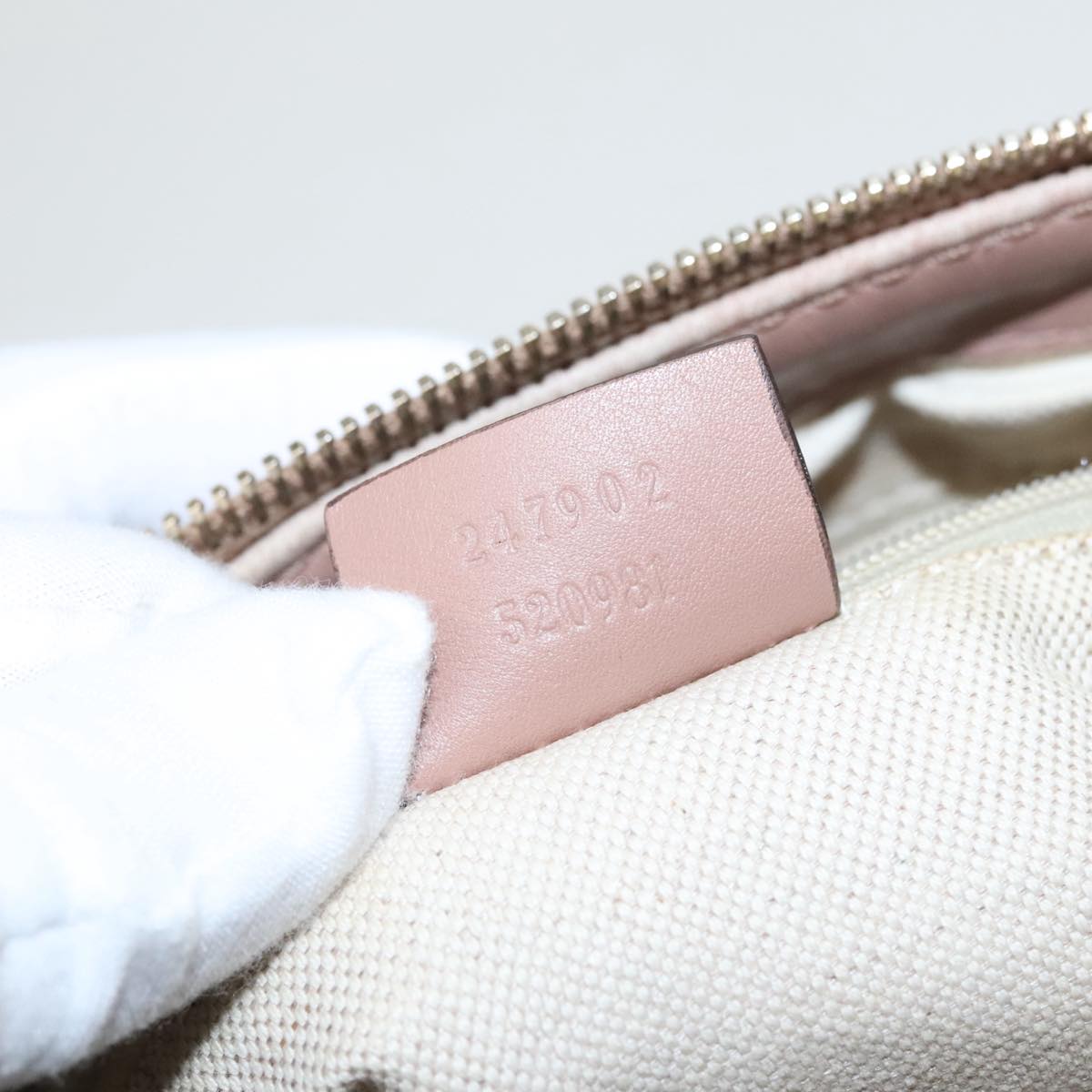 GUCCI GG Canvas Guccissima Hand Bag Leather Pink 247902 102270