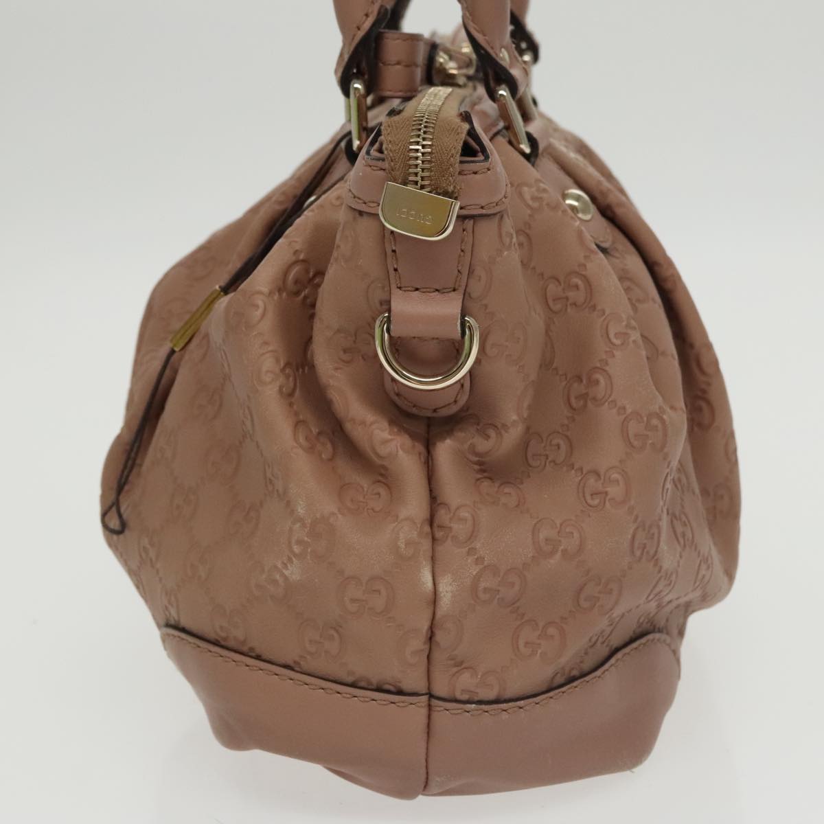 GUCCI GG Canvas Guccissima Hand Bag Leather Pink 247902 102270