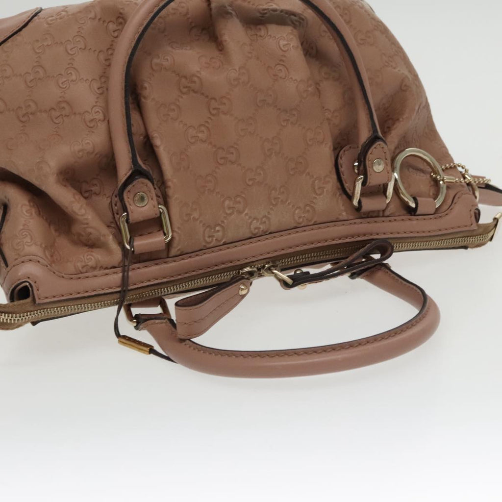 GUCCI GG Canvas Guccissima Hand Bag Leather Pink 247902 102270