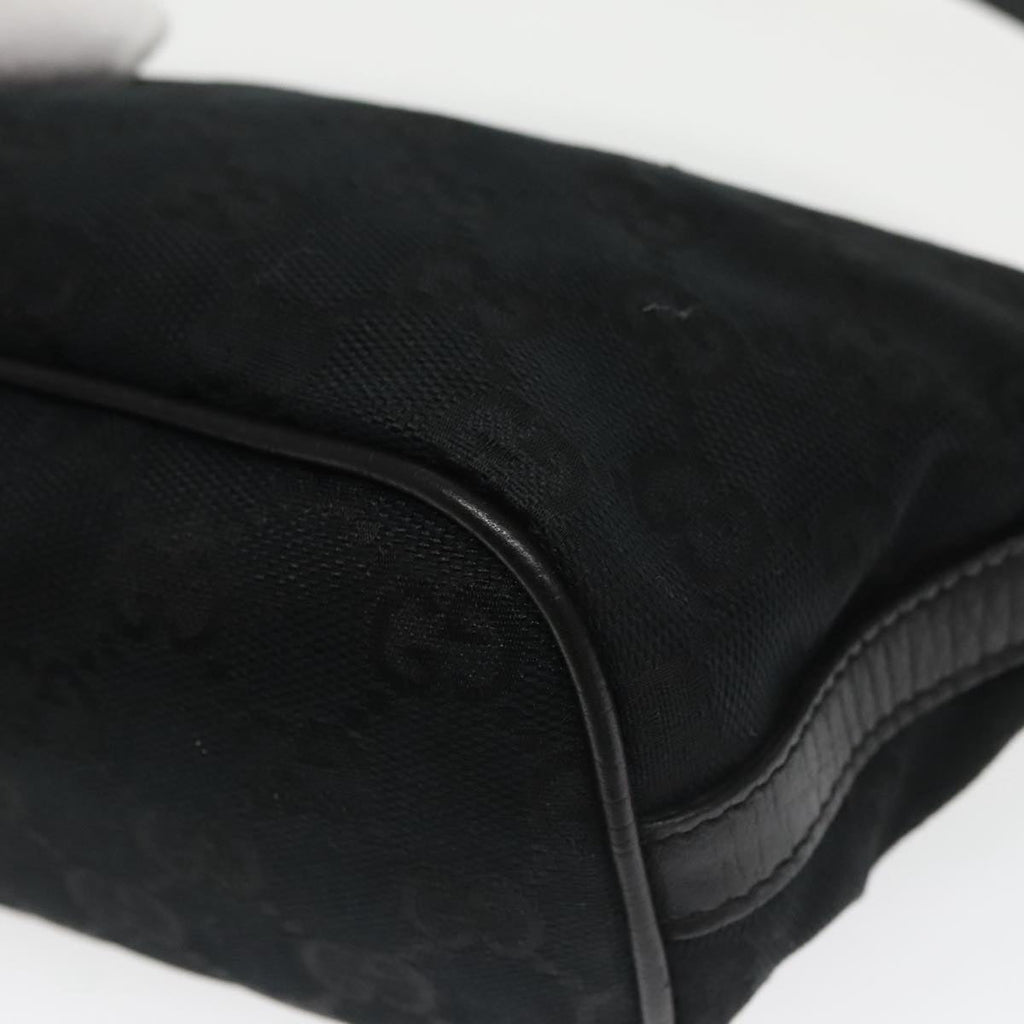 GUCCI GG Canvas Web Sherry Line Pouch Black Gold Red 141809 102283