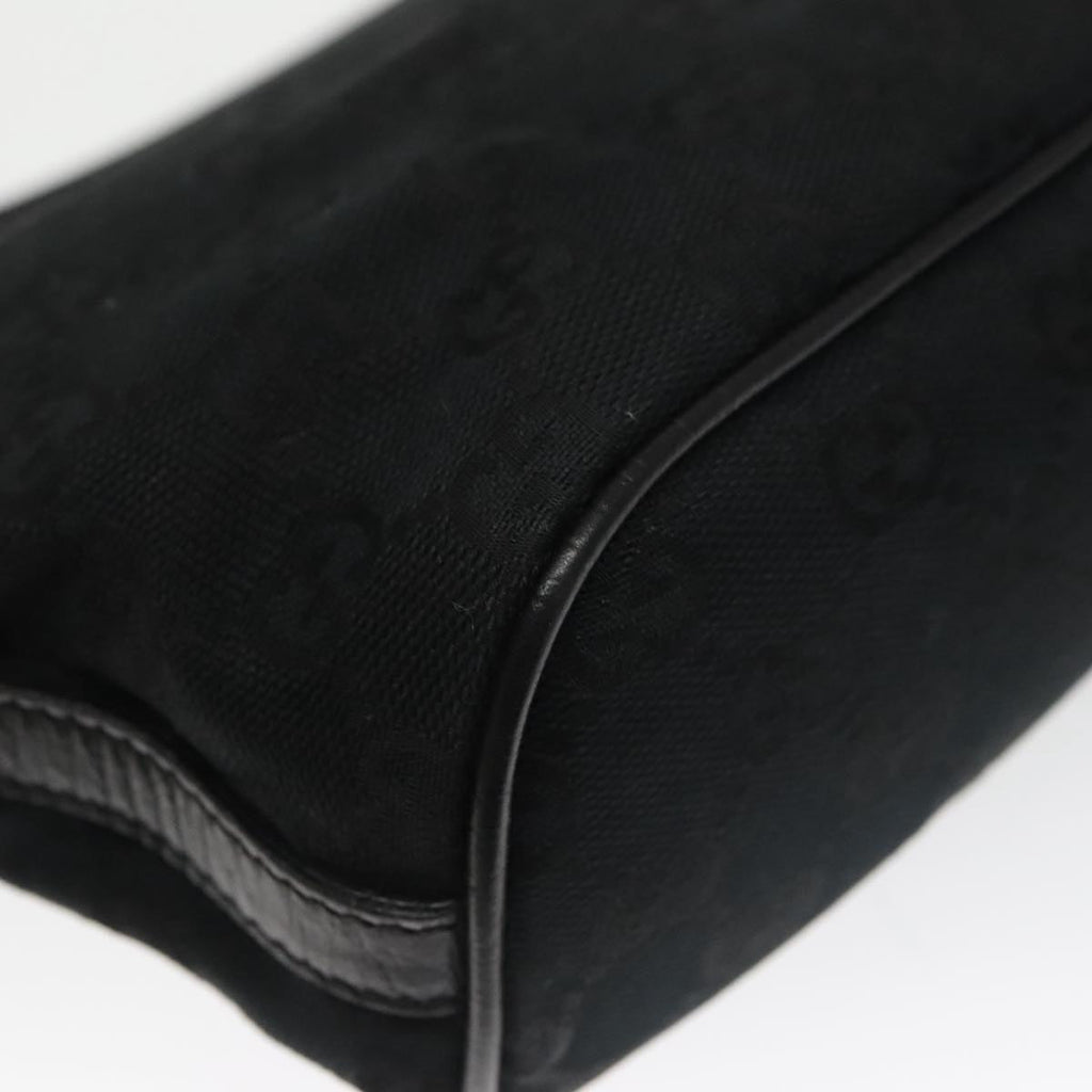 GUCCI GG Canvas Web Sherry Line Pouch Black Gold Red 141809 102283