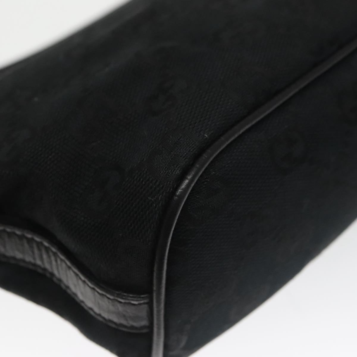 GUCCI GG Canvas Web Sherry Line Pouch Black Gold Red 141809 102283