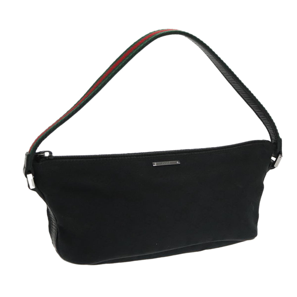 GUCCI GG Canvas Web Sherry Line Pouch Black Gold Red 141809 102283