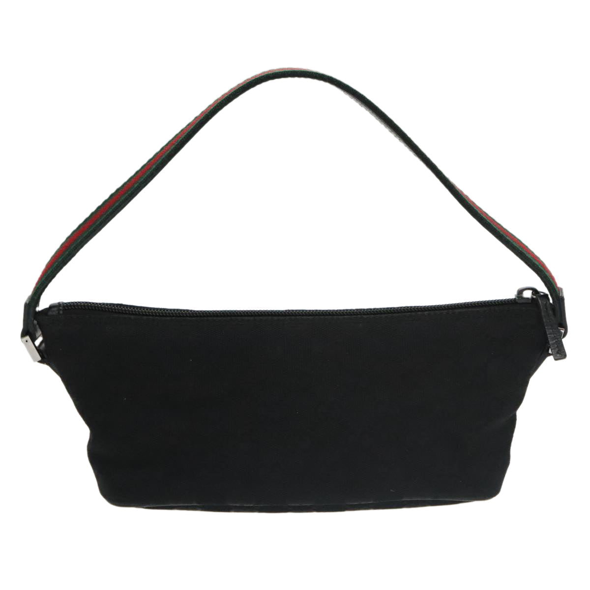 GUCCI GG Canvas Web Sherry Line Pouch Black Gold Red 141809 102283