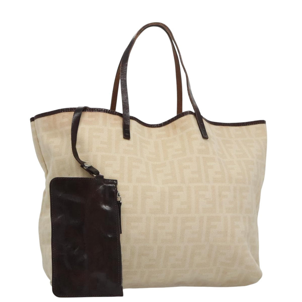 FENDI Zucca Canvas Tote Bag Beige 102286