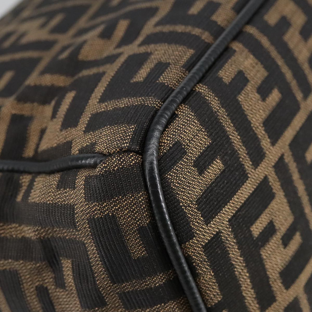 FENDI Zucca Canvas Vanity Pouch Brown Black gold 102333
