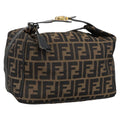 FENDI Zucca Canvas Vanity Pouch Brown Black gold 102333