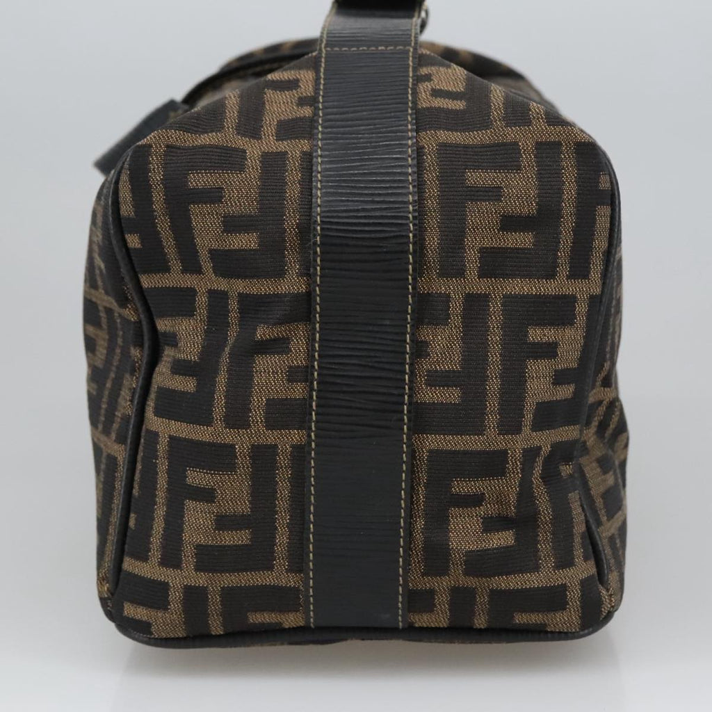 FENDI Zucca Canvas Vanity Pouch Brown Black gold 102333