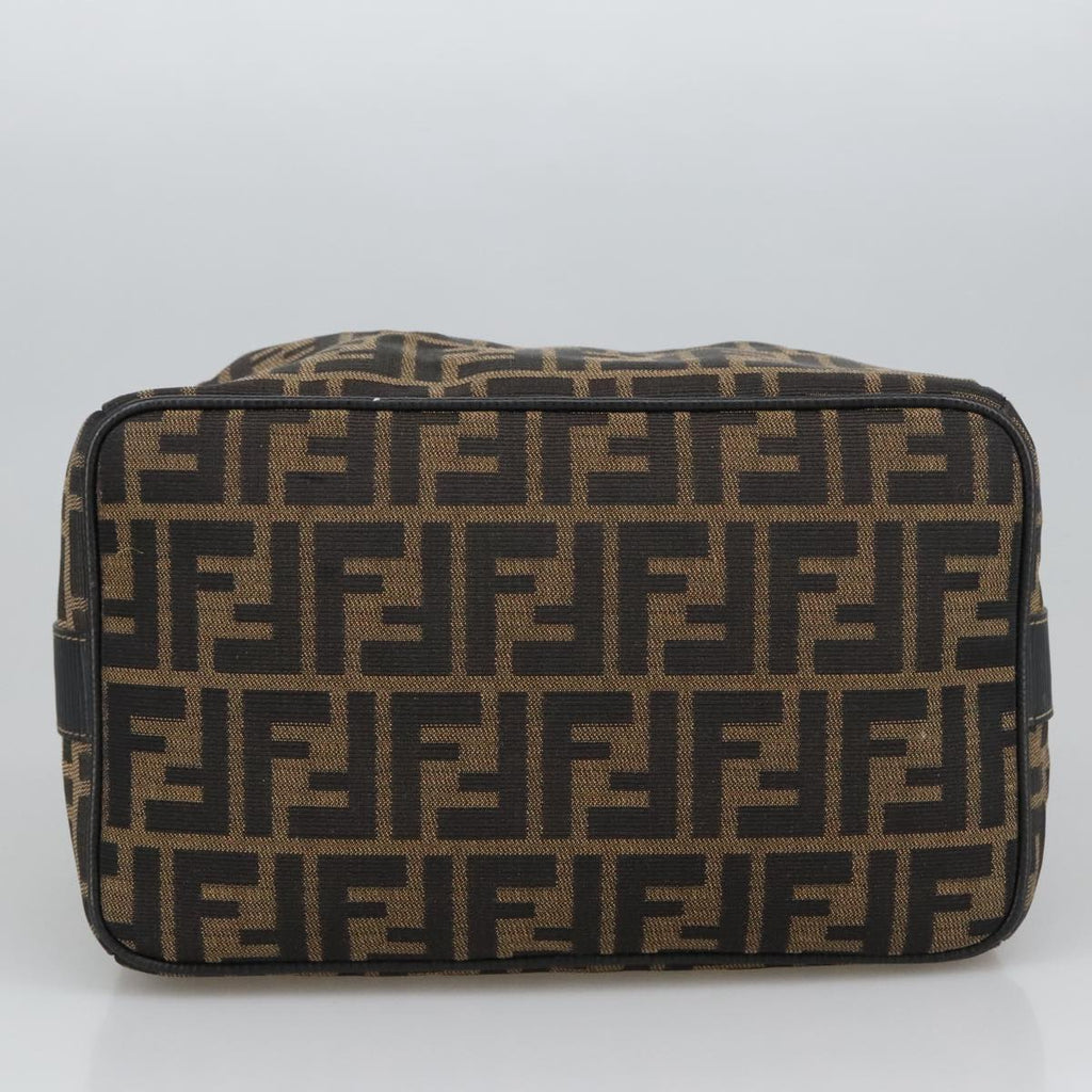 FENDI Zucca Canvas Vanity Pouch Brown Black gold 102333