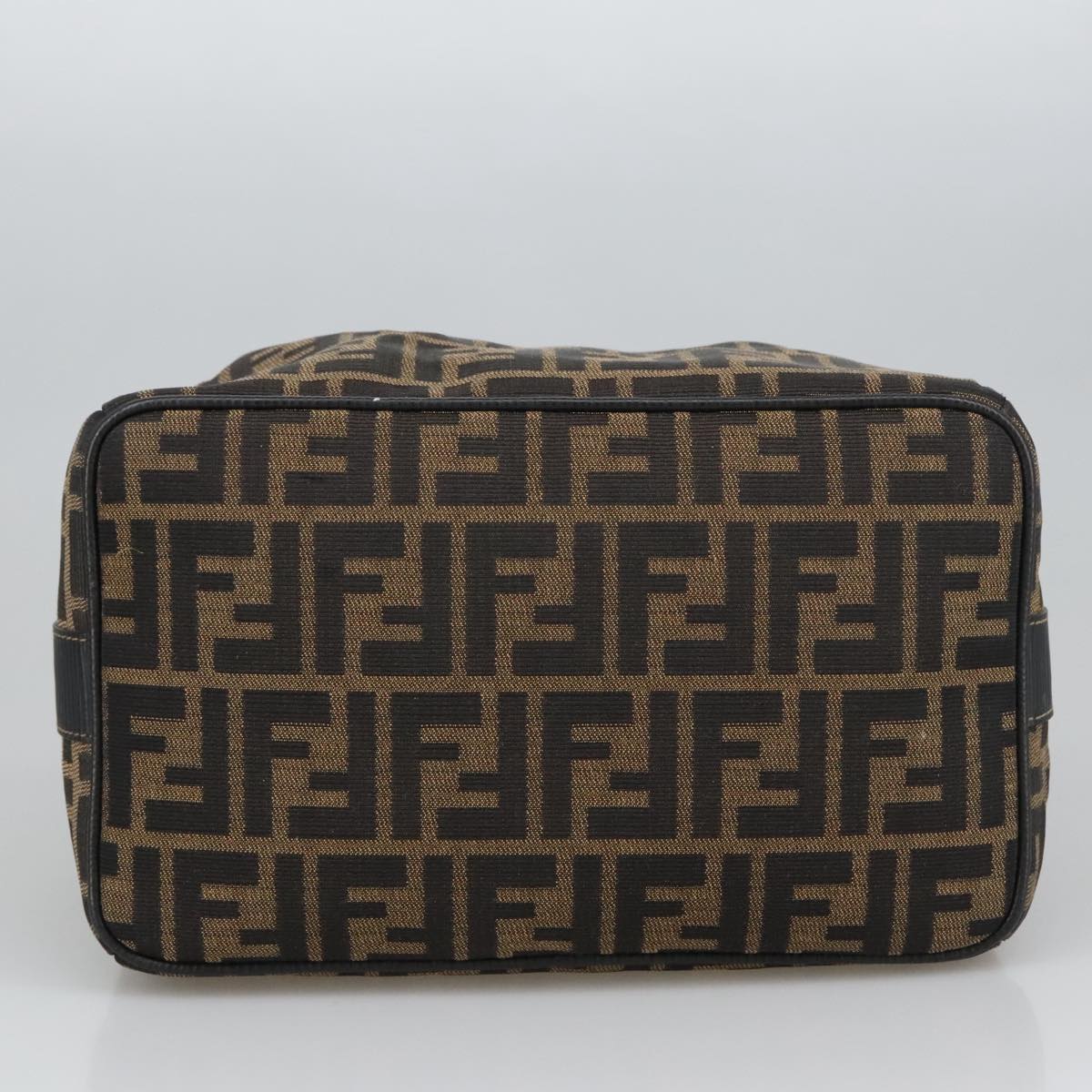 FENDI Zucca Canvas Vanity Pouch Brown Black gold 102333