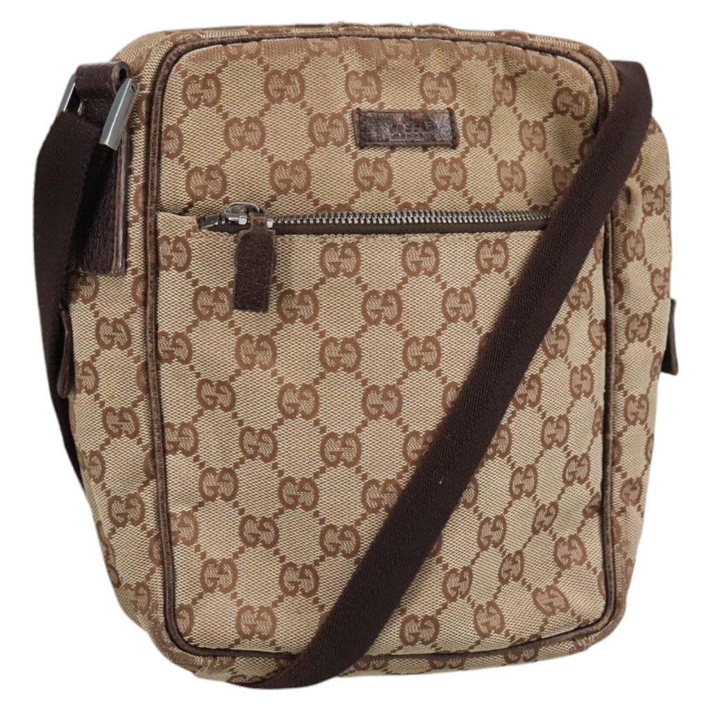 GUCCI GG Canvas Shoulder Bag Beige 102345