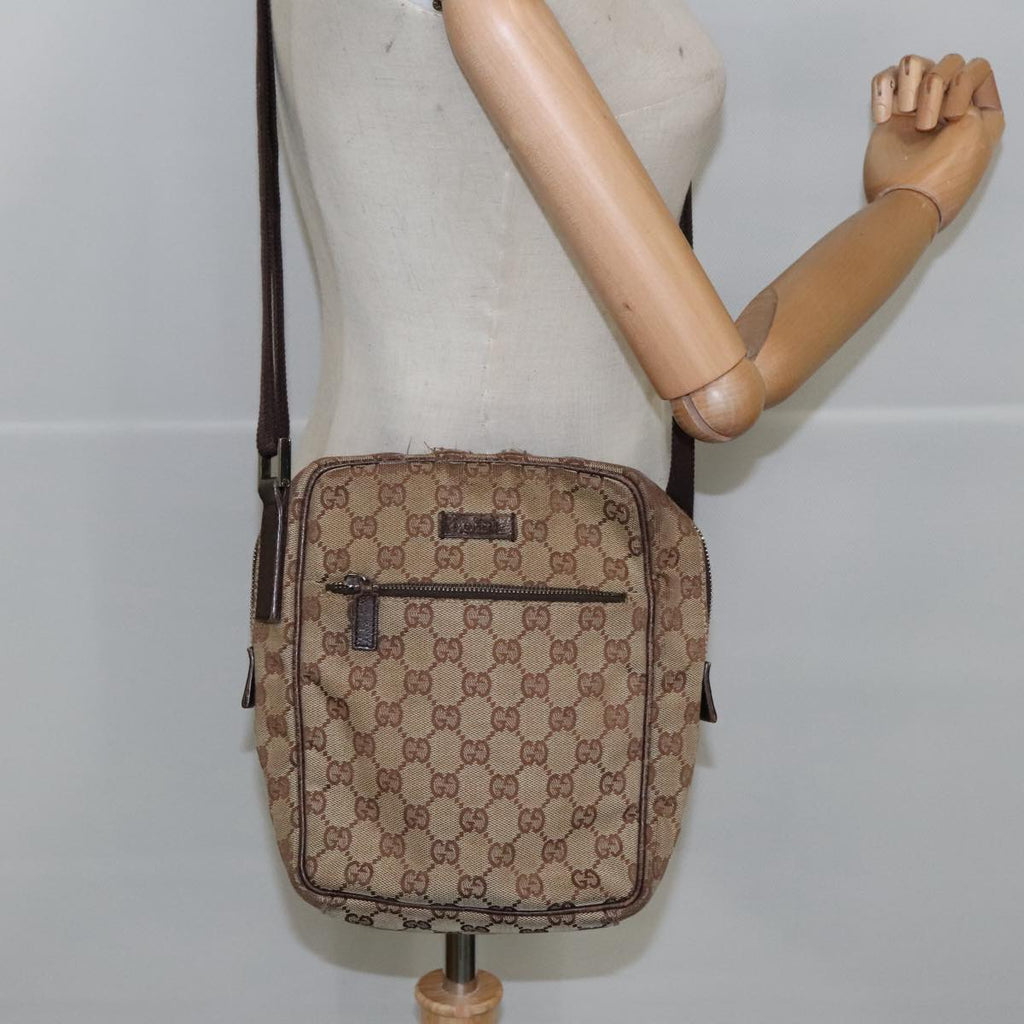 GUCCI GG Canvas Shoulder Bag Beige 102345