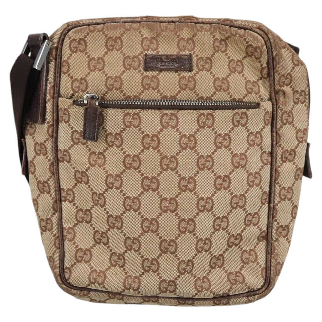 GUCCI GG Canvas Shoulder Bag Beige 102345