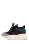 Versace Black & Blue Suede Sneakers SZ 7.5