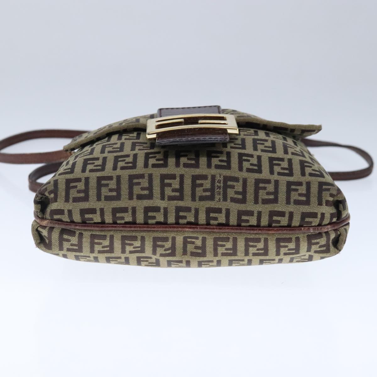 FENDI Zucchino Canvas Mamma Shoulder Bag Beige 102445