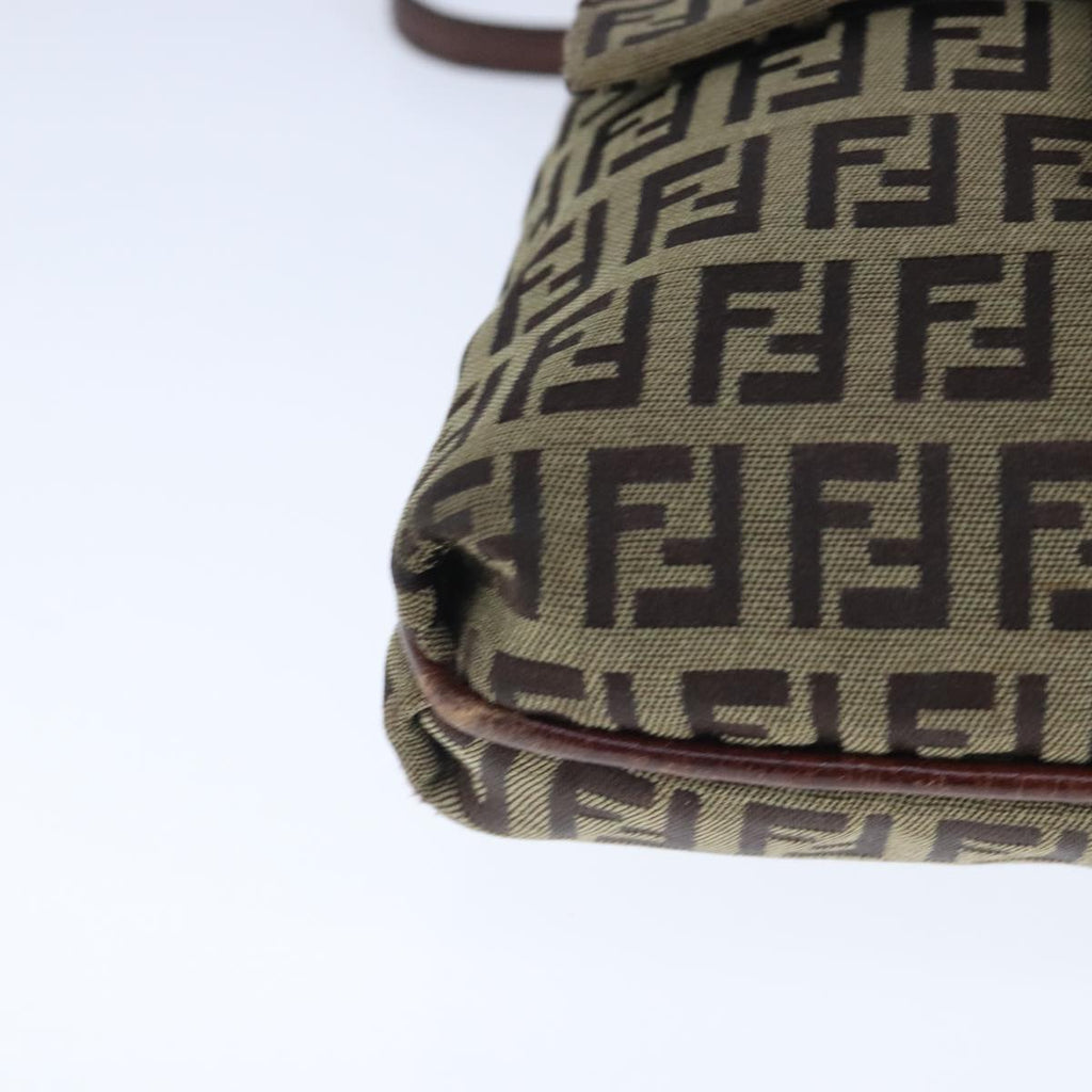FENDI Zucchino Canvas Mamma Shoulder Bag Beige 102445