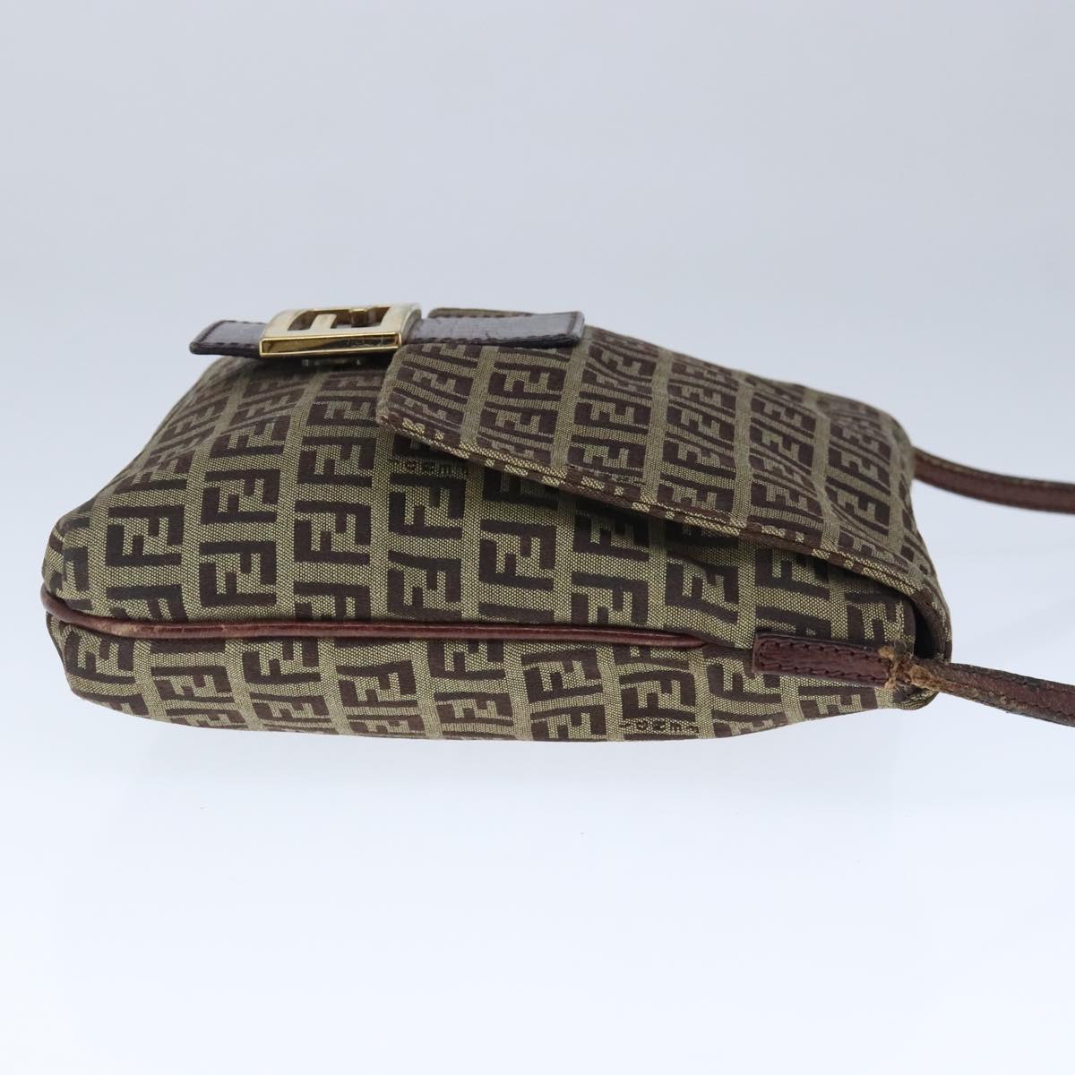FENDI Zucchino Canvas Mamma Shoulder Bag Beige 102445