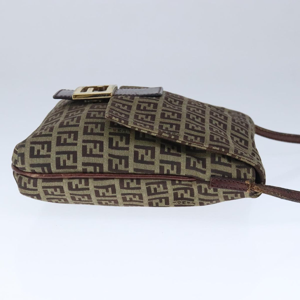 FENDI Zucchino Canvas Mamma Shoulder Bag Beige 102445