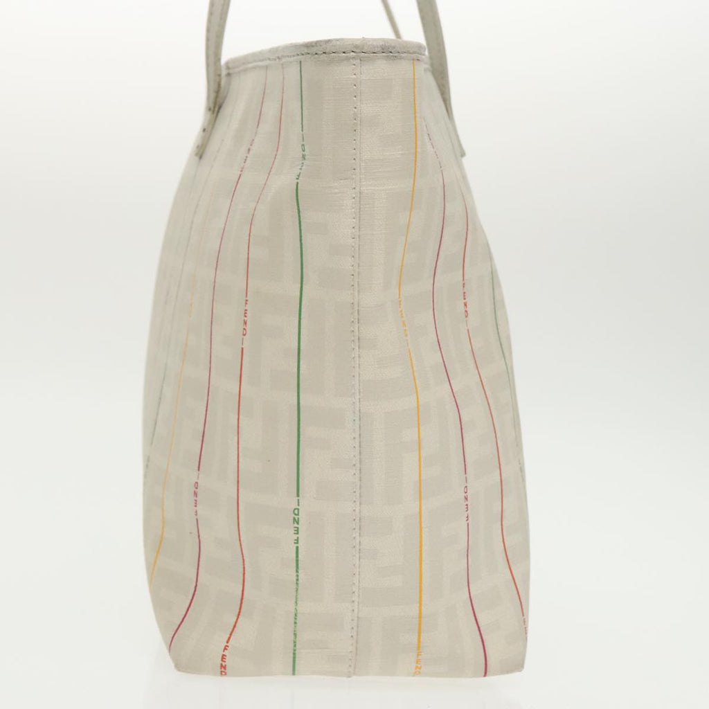 FENDI Zucca Canvas Tote Bag White Multicolor 102446