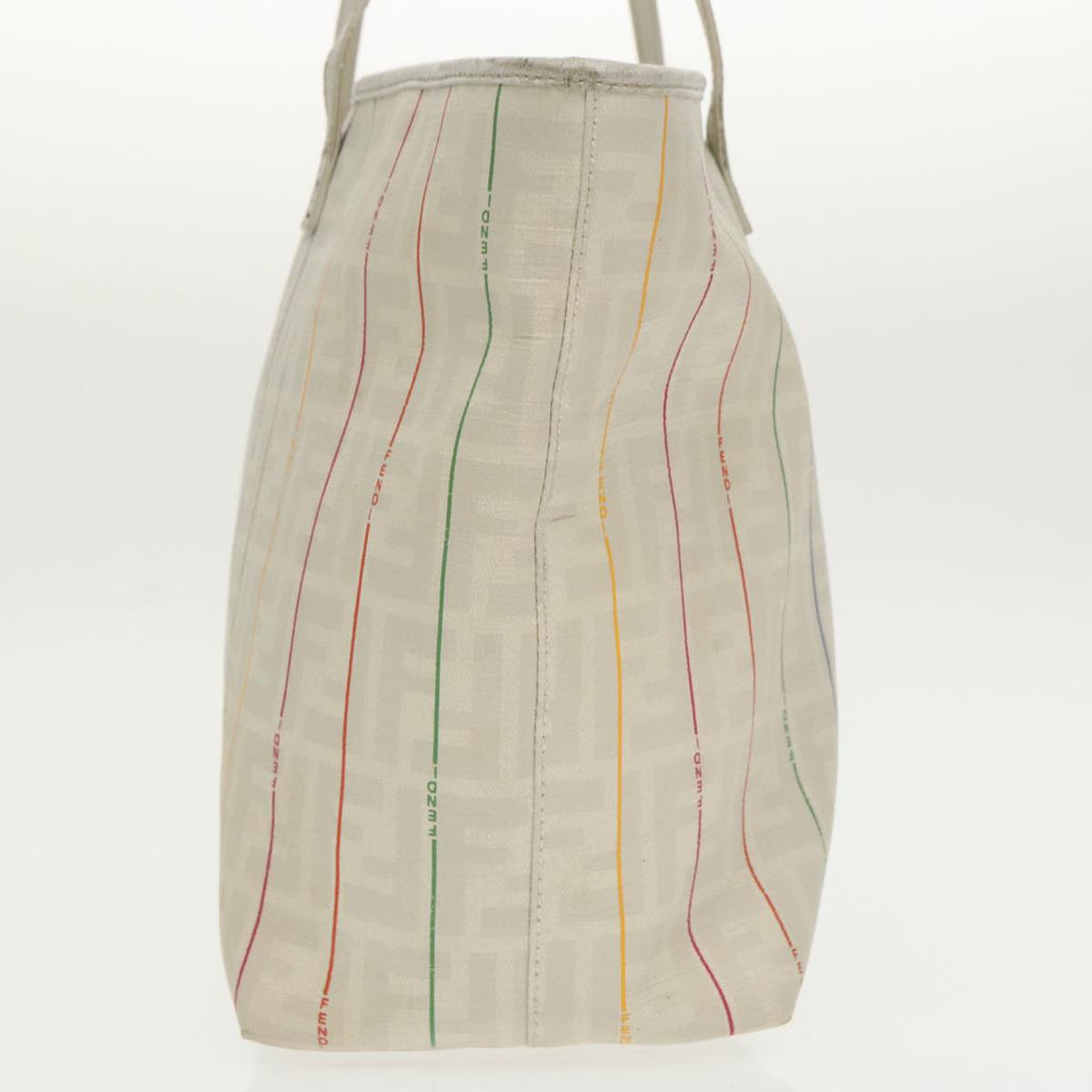 FENDI Zucca Canvas Tote Bag White Multicolor 102446