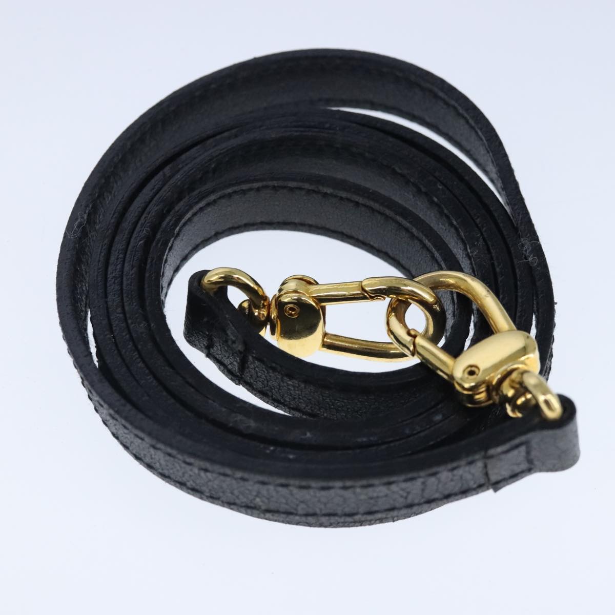 FENDI Hand Bag Leather 2way Black Gold 102531