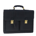 FENDI Hand Bag Leather Black Gold 102605