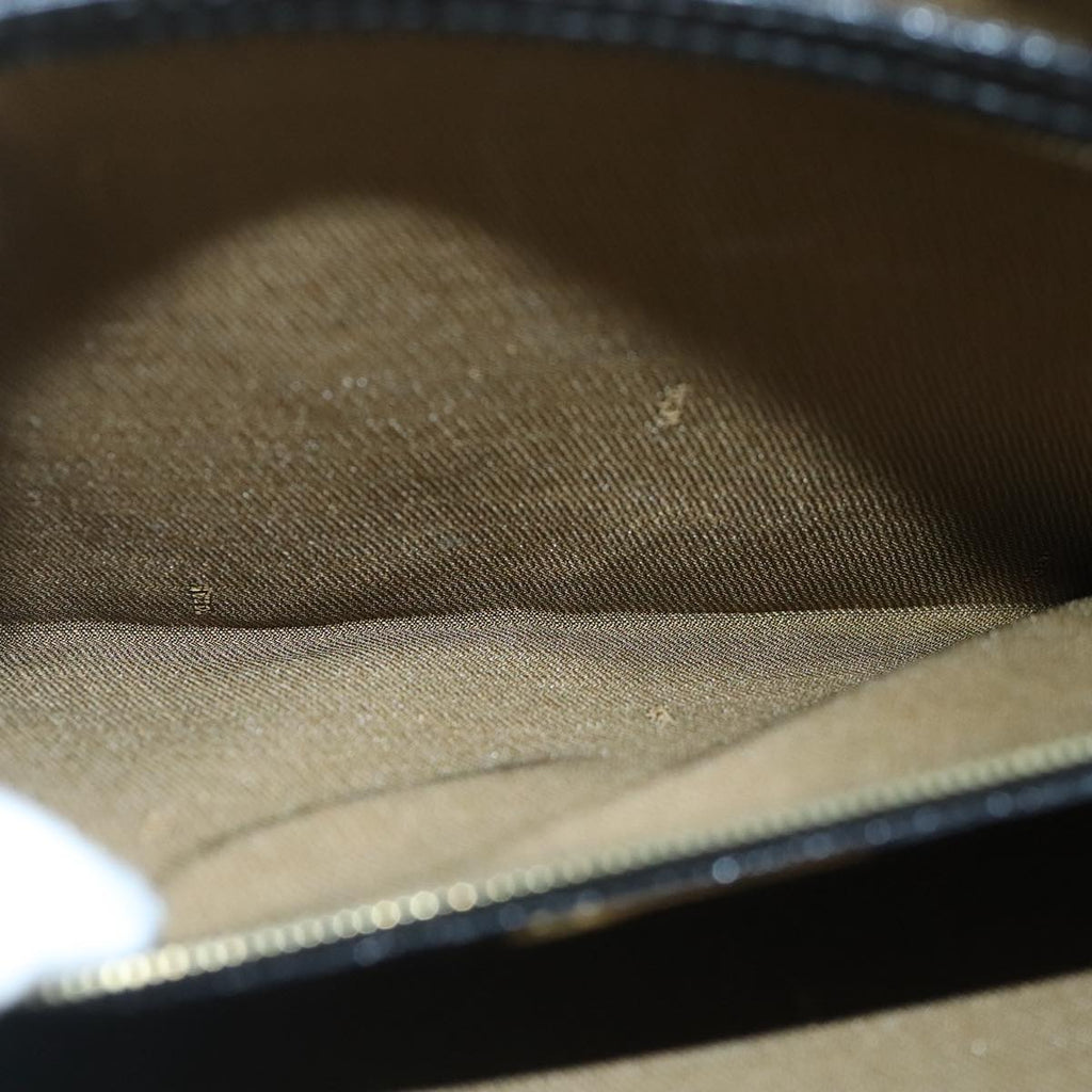 FENDI Hand Bag Leather Black Gold 102605
