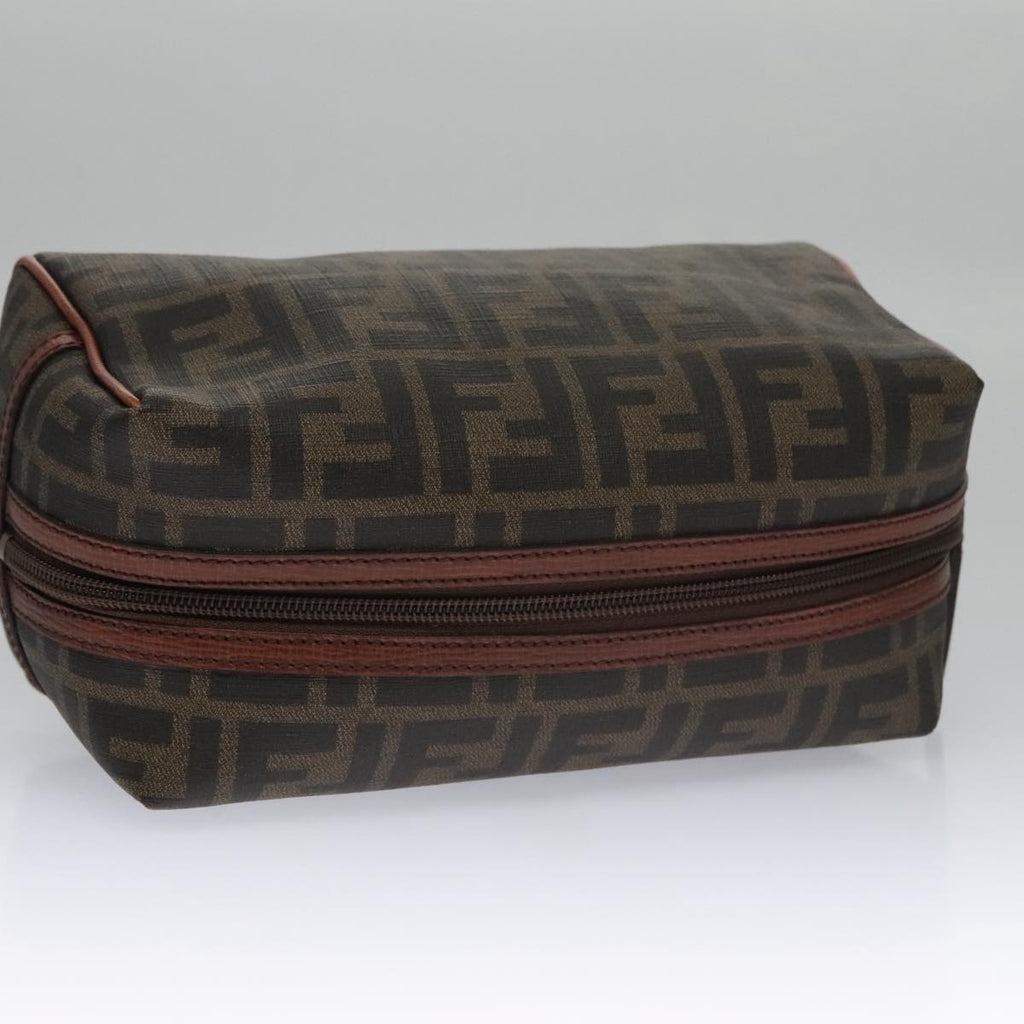 FENDI Zucca Canvas Pouch Brown Black 102629