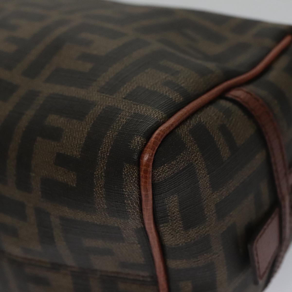 FENDI Zucca Canvas Pouch Brown Black 102629