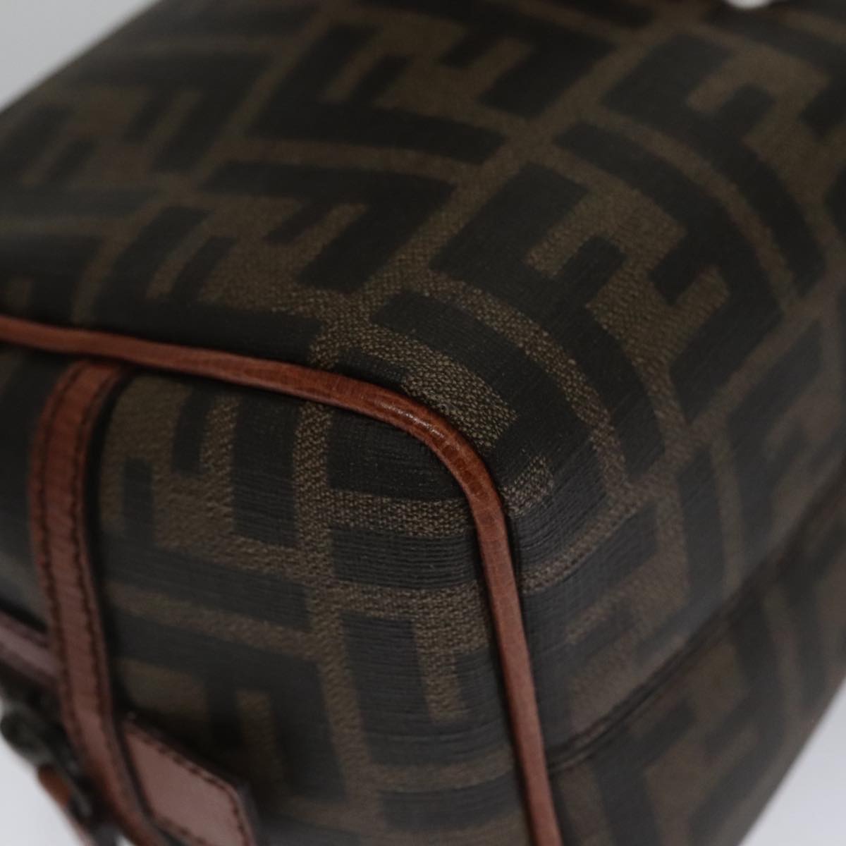 FENDI Zucca Canvas Pouch Brown Black 102629