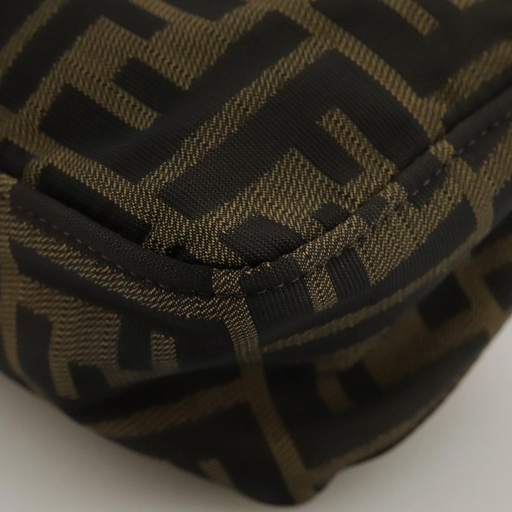 FENDI Zucca Canvas Hand Bag Brown Black 102655
