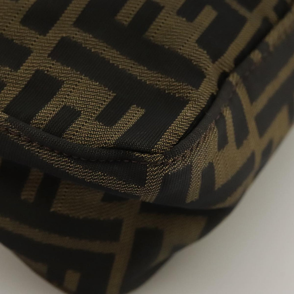 FENDI Zucca Canvas Hand Bag Brown Black 102655