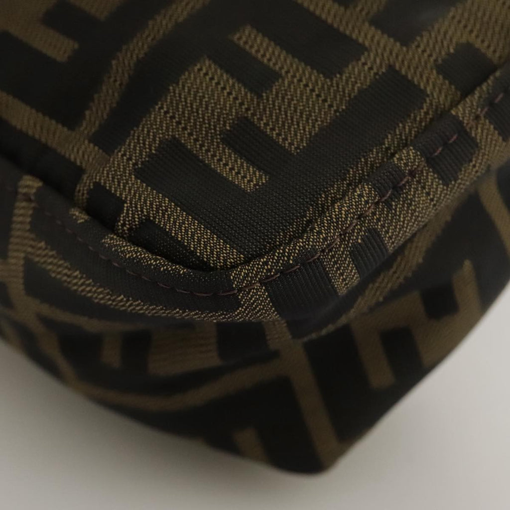 FENDI Zucca Canvas Hand Bag Brown Black 102655