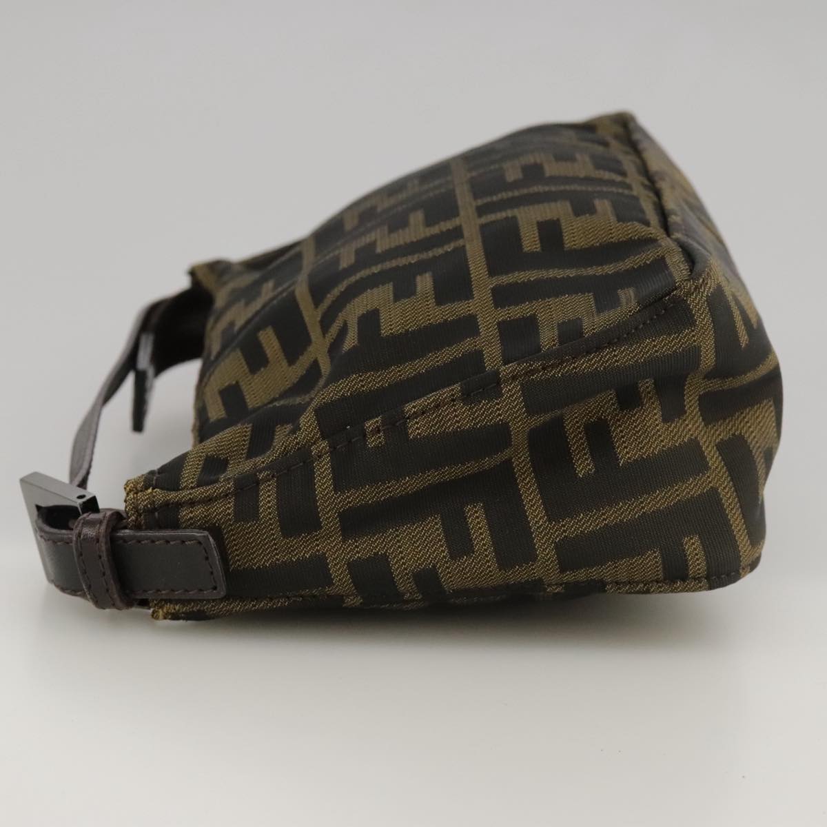 FENDI Zucca Canvas Hand Bag Brown Black 102655