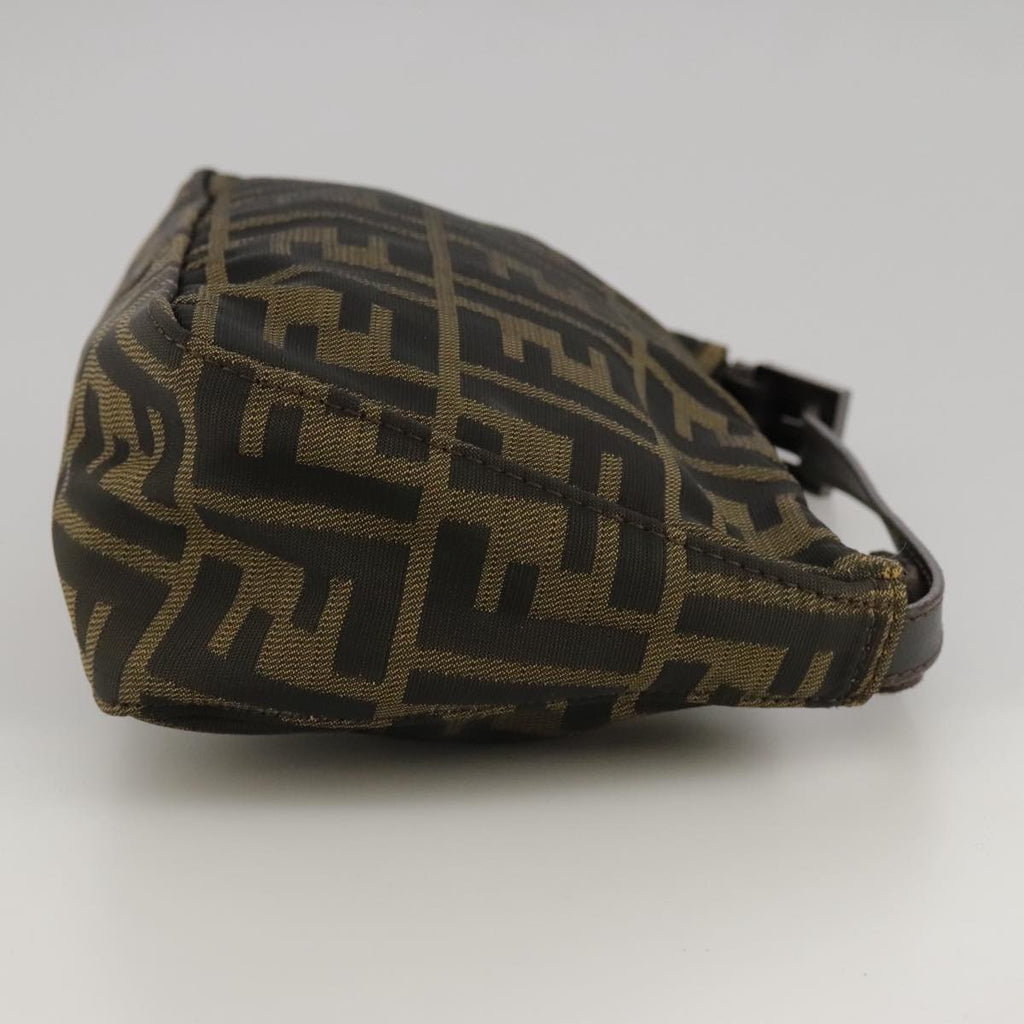 FENDI Zucca Canvas Hand Bag Brown Black 102655