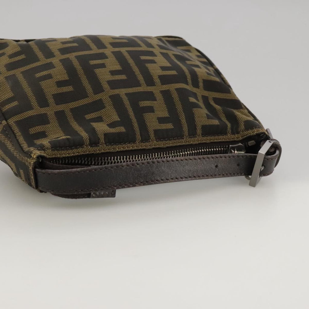 FENDI Zucca Canvas Hand Bag Brown Black 102655