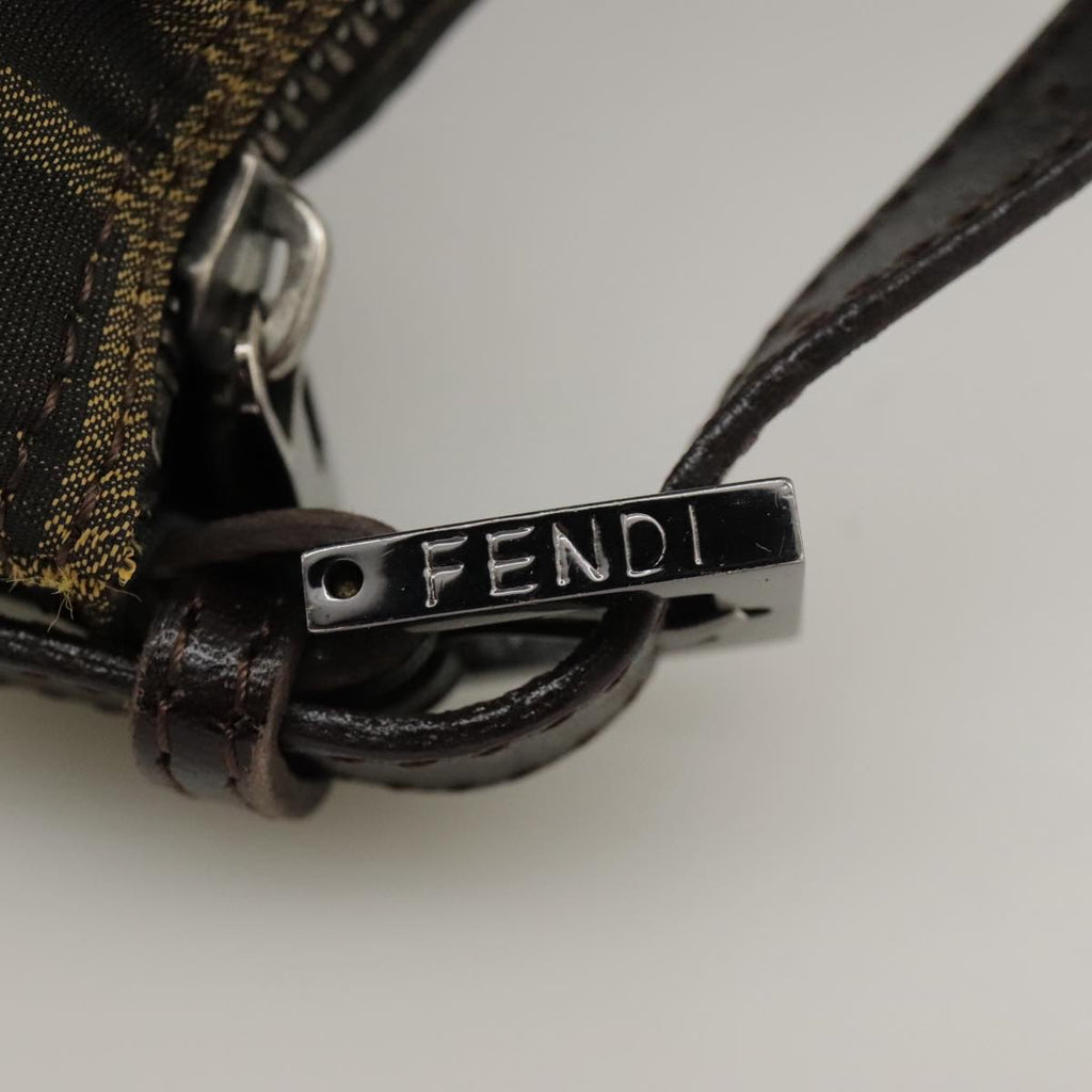 FENDI Zucca Canvas Hand Bag Brown Black 102655