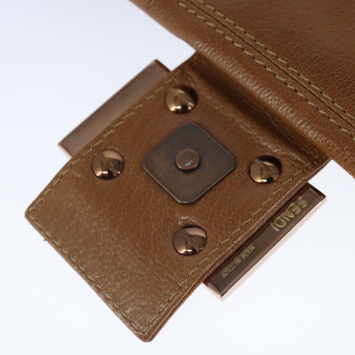 FENDI big Mamma bucket Shoulder Bag Leather Brown