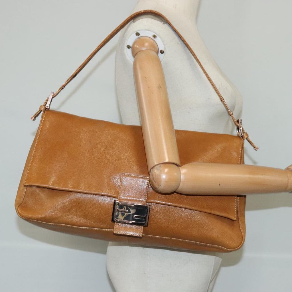 FENDI big Mamma bucket Shoulder Bag Leather Brown
