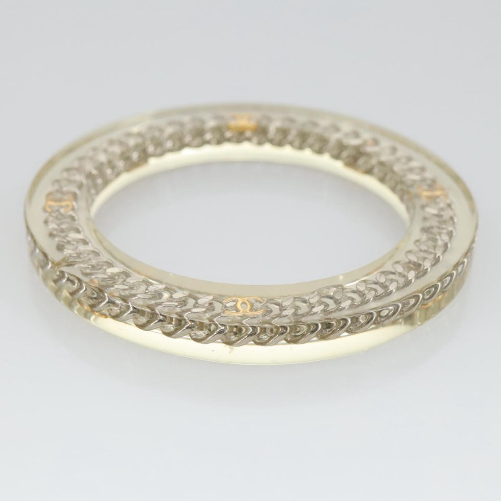 CHANEL Chain Bracelet plastic Clear CC 102913