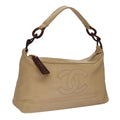CHANEL COCO Mark Shoulder Bag Caviar Skin Beige CC 102917