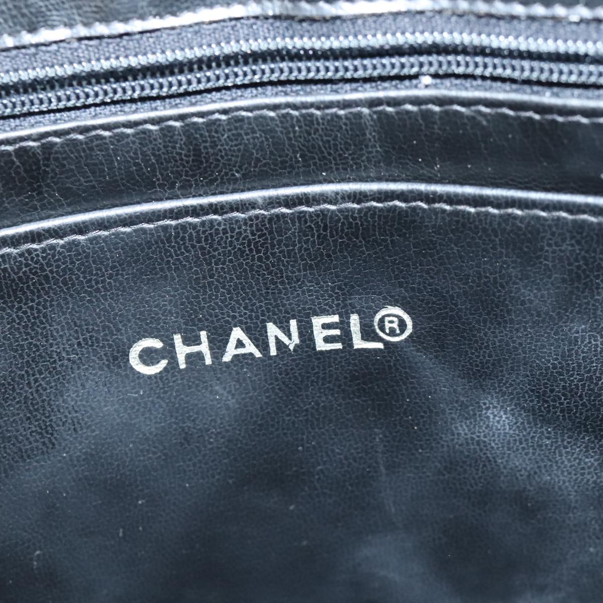 CHANEL Matelasse Chain Tote Bag Leather Black Gold CC 102918