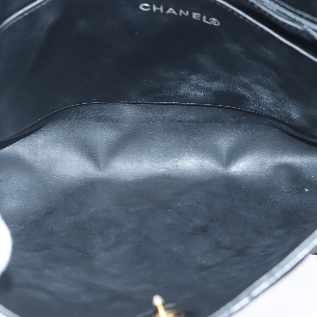 CHANEL Matelasse Chain Tote Bag Leather Black Gold CC 102918