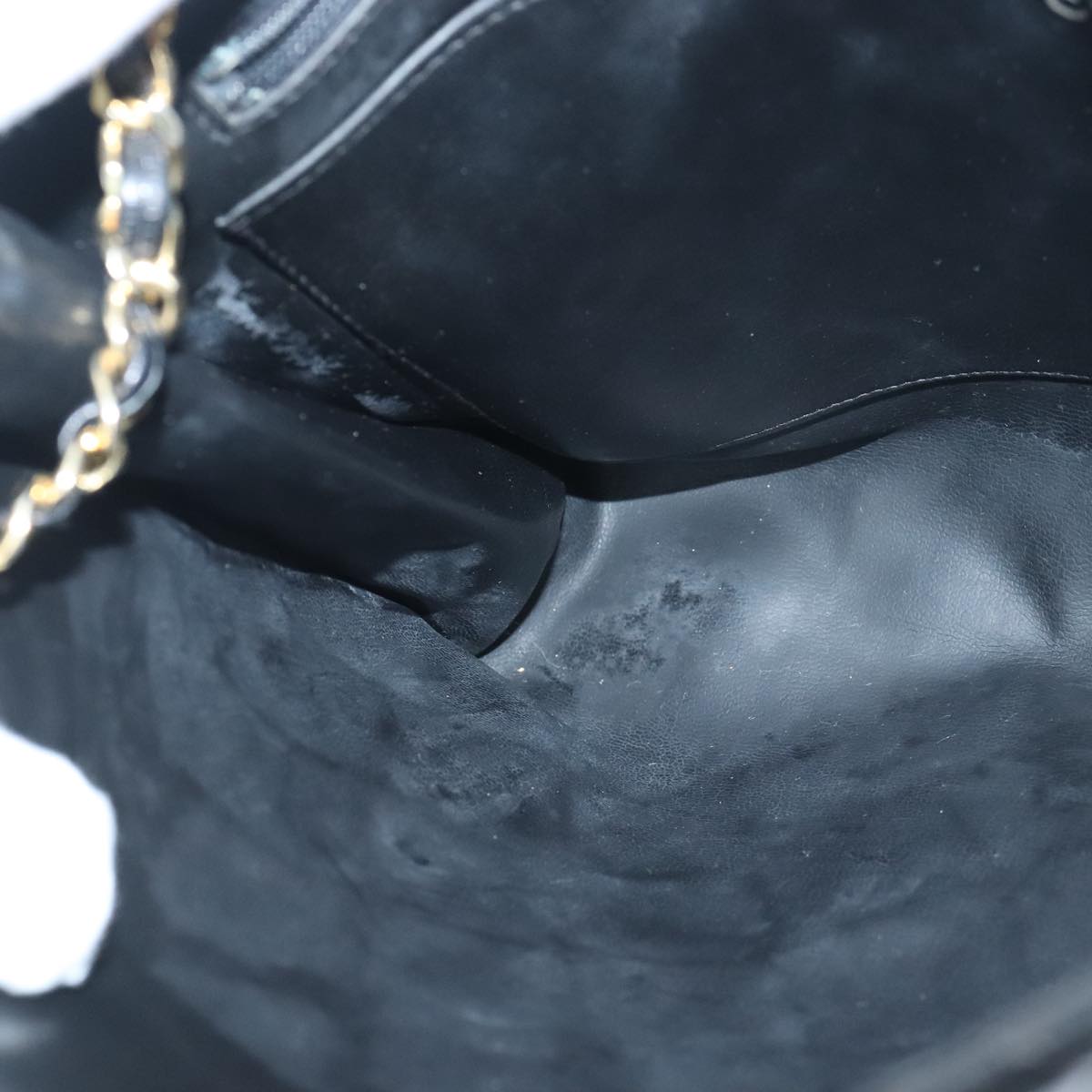CHANEL Matelasse Chain Tote Bag Leather Black Gold CC 102918