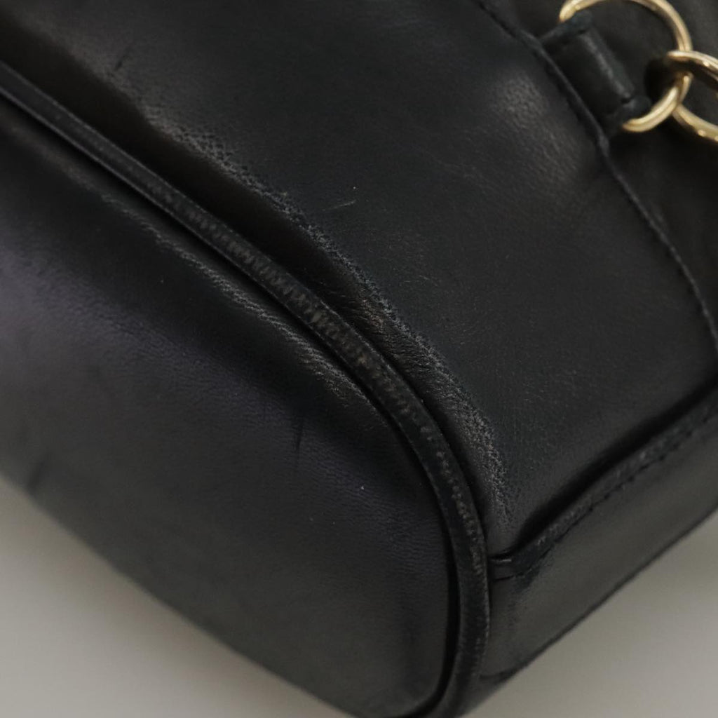 CHANEL COCO Mark Chain Body Bag Lamb Skin Black CC 102945