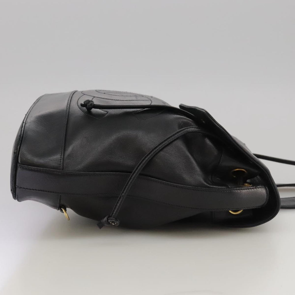 CHANEL COCO Mark Chain Body Bag Lamb Skin Black CC 102945