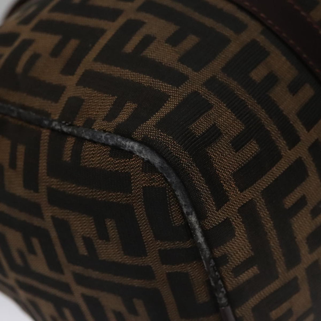 FENDI Zucca Canvas Boston Bag Brown Black 102950