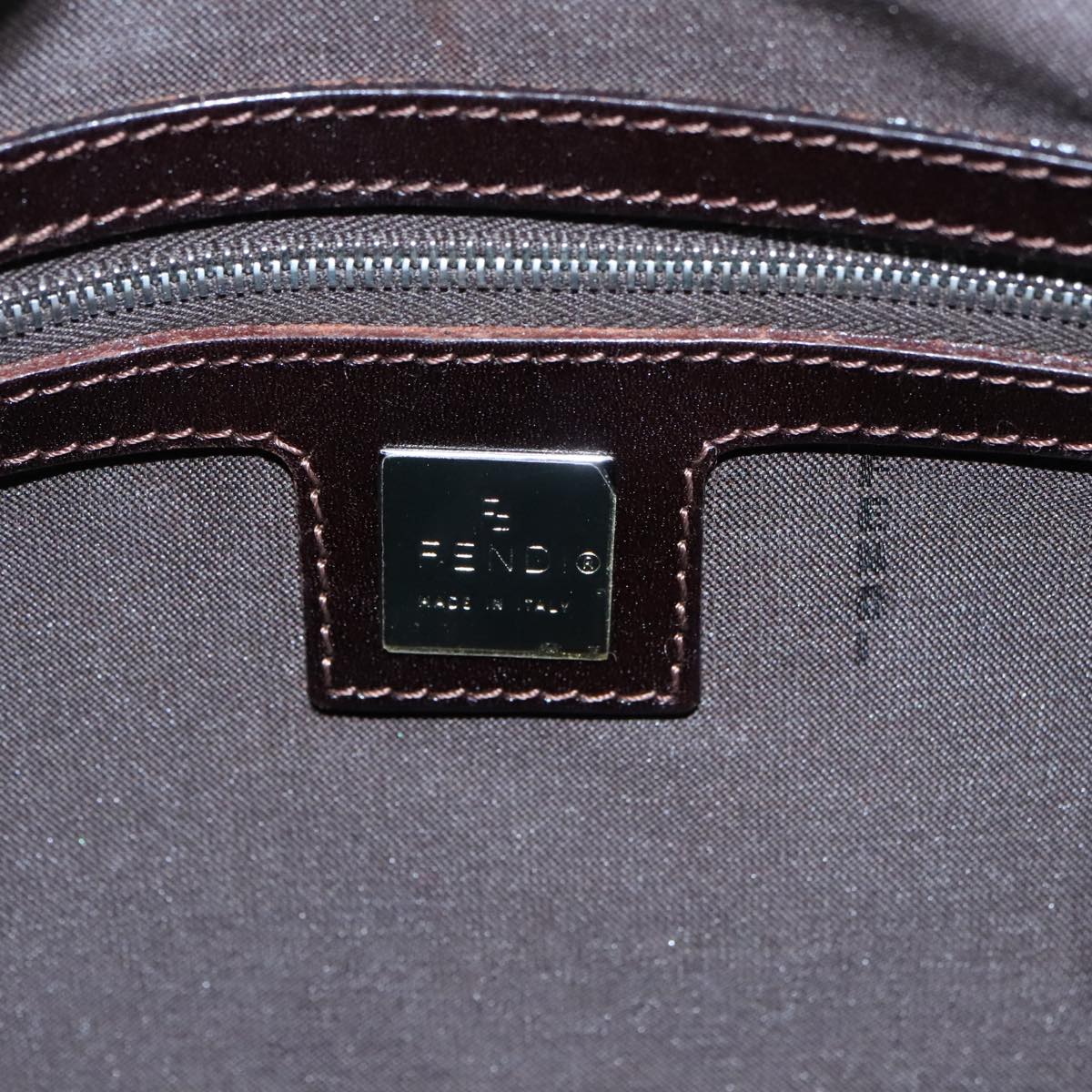 FENDI Zucca Canvas Boston Bag Brown Black 102950