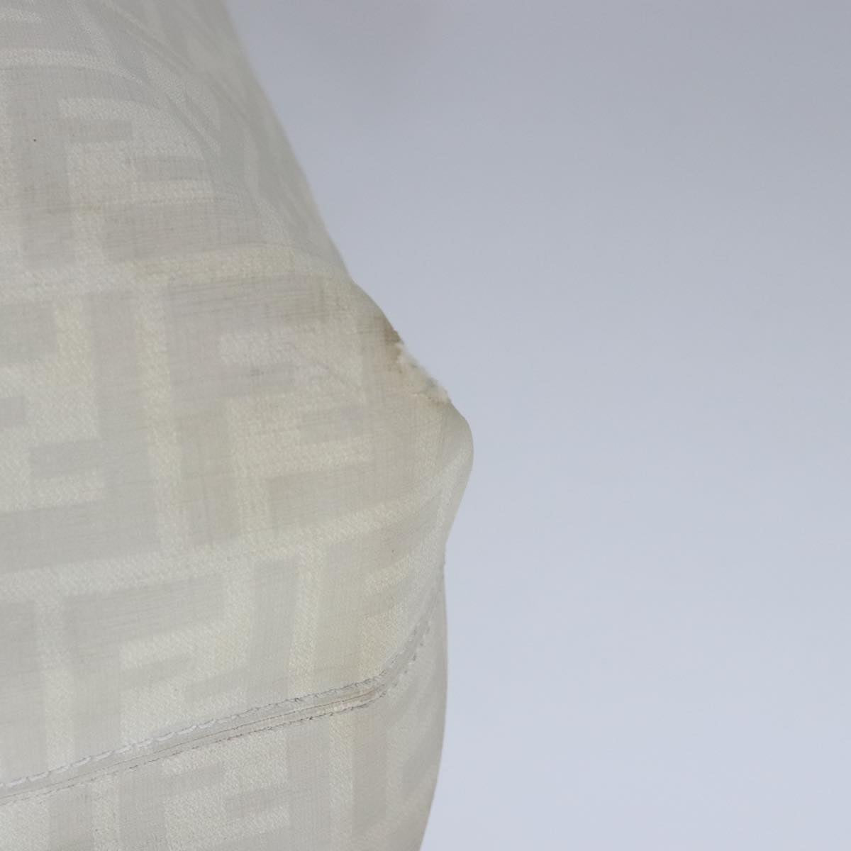 FENDI Zucca Canvas Tote Bag PVC White Silver 102974