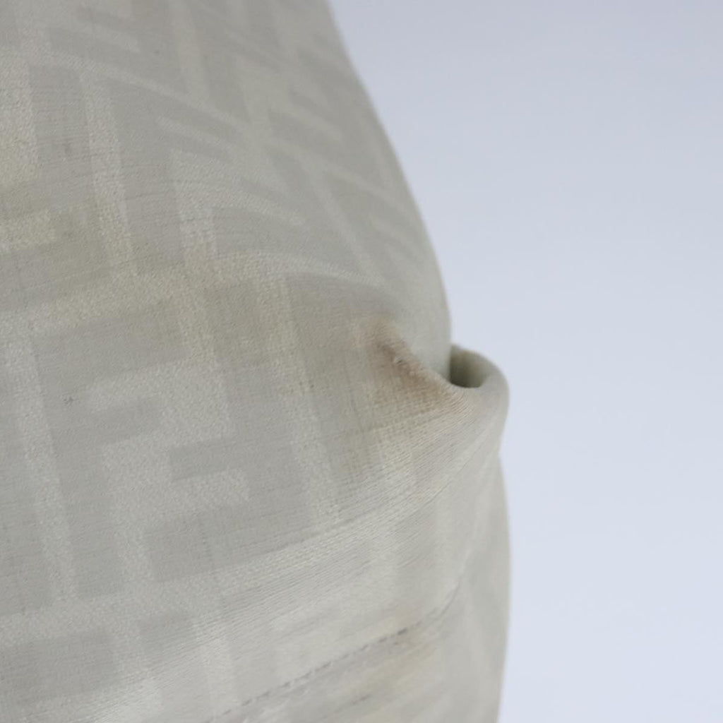 FENDI Zucca Canvas Tote Bag PVC White Silver 102974